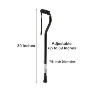 Offset Cane McKesson Aluminum 30 to 39 Inch Height Black