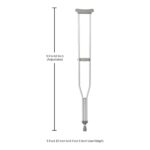 Underarm Crutches McKesson Tall Adult 5 Foot 10 Inch to 6 Foot 6 Inch User Height Aluminum Frame 350 lbs. Weight Capacity