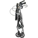 4 Wheel Rollator McKesson Silver Adjustable Height / Folding Aluminum Frame