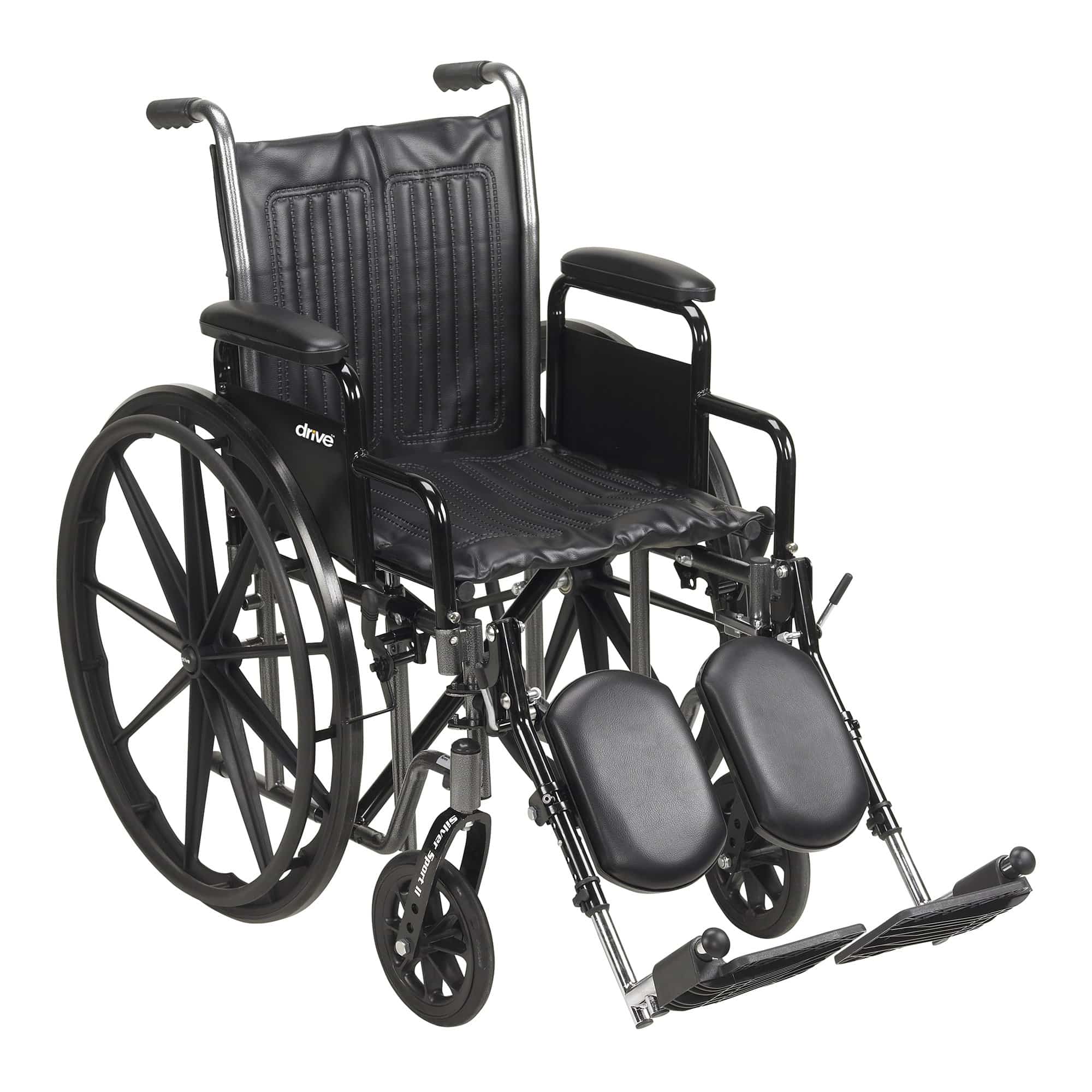 Wheelchair McKesson Dual Axle Desk Length Arm Swing-Away Footrest Black Upholstery 16 Inch Seat Width Adult 250 lbs. Weight Capacity