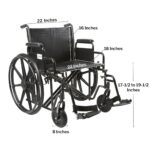 Bariatric Wheelchair McKesson Dual Axle Desk Length Arm Swing-Away Footrest Black Upholstery 22 Inch Seat Width Adult 450 lbs. Weight Capacity