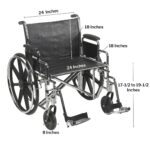 Bariatric Wheelchair McKesson Dual Axle Desk Length Arm Swing-Away Footrest Black Upholstery 24 Inch Seat Width Adult 450 lbs. Weight Capacity