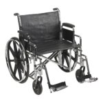 Bariatric Wheelchair McKesson Dual Axle Desk Length Arm Swing-Away Footrest Black Upholstery 24 Inch Seat Width Adult 450 lbs. Weight Capacity