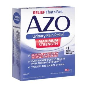 Urinary Pain Relief AZO® Maximum Strength 99.5 mg Strength Phenazopyridine HCL Tablet 12 per Box