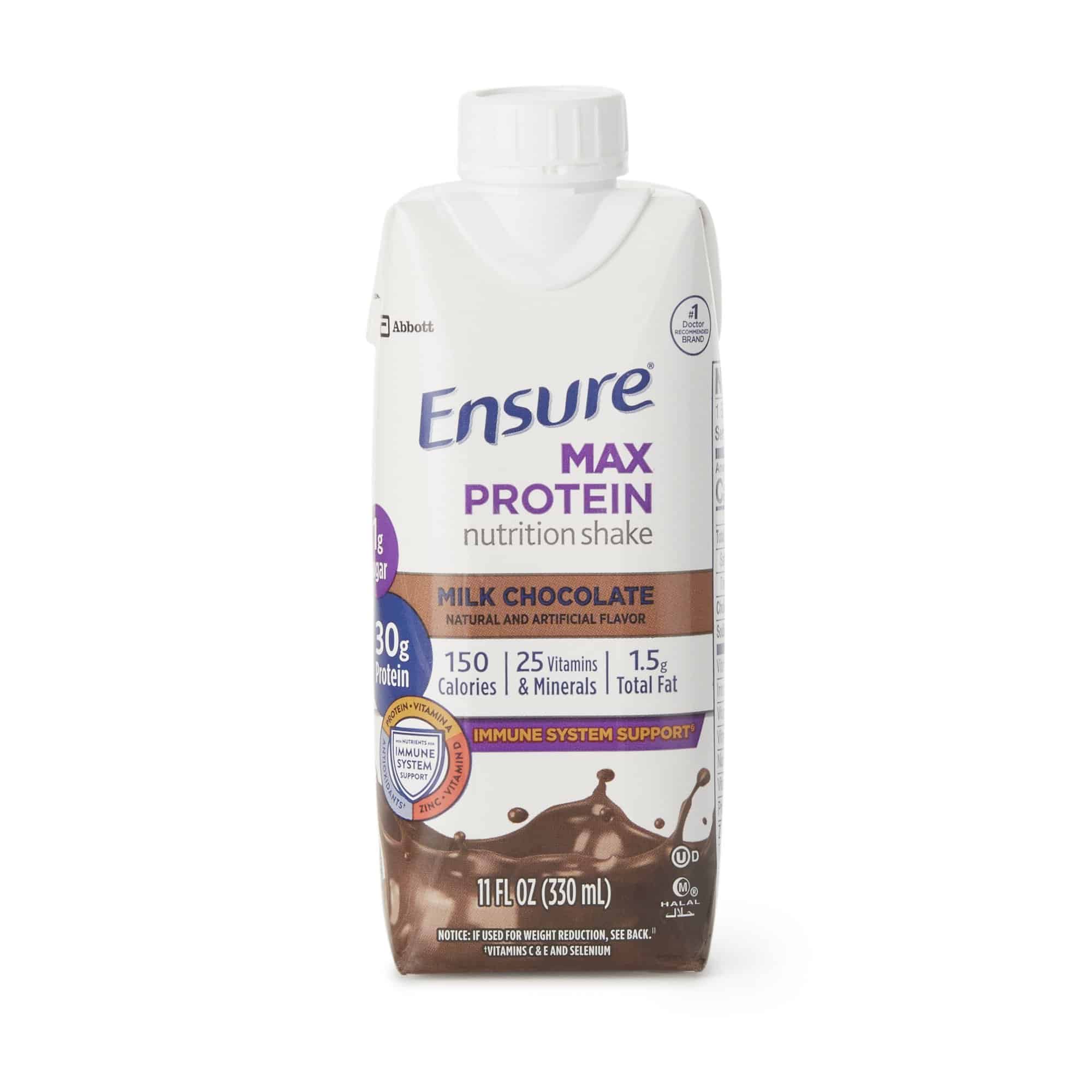 Oral Supplement Ensure® Max Protein Nutrition Shake Milk Chocolate Flavor Liquid 11 oz. Reclosable Carton