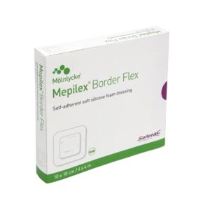 Foam Dressing Mepilex® Border Flex 4 X 4 Inch With Border Film Backing Silicone Adhesive Square Sterile