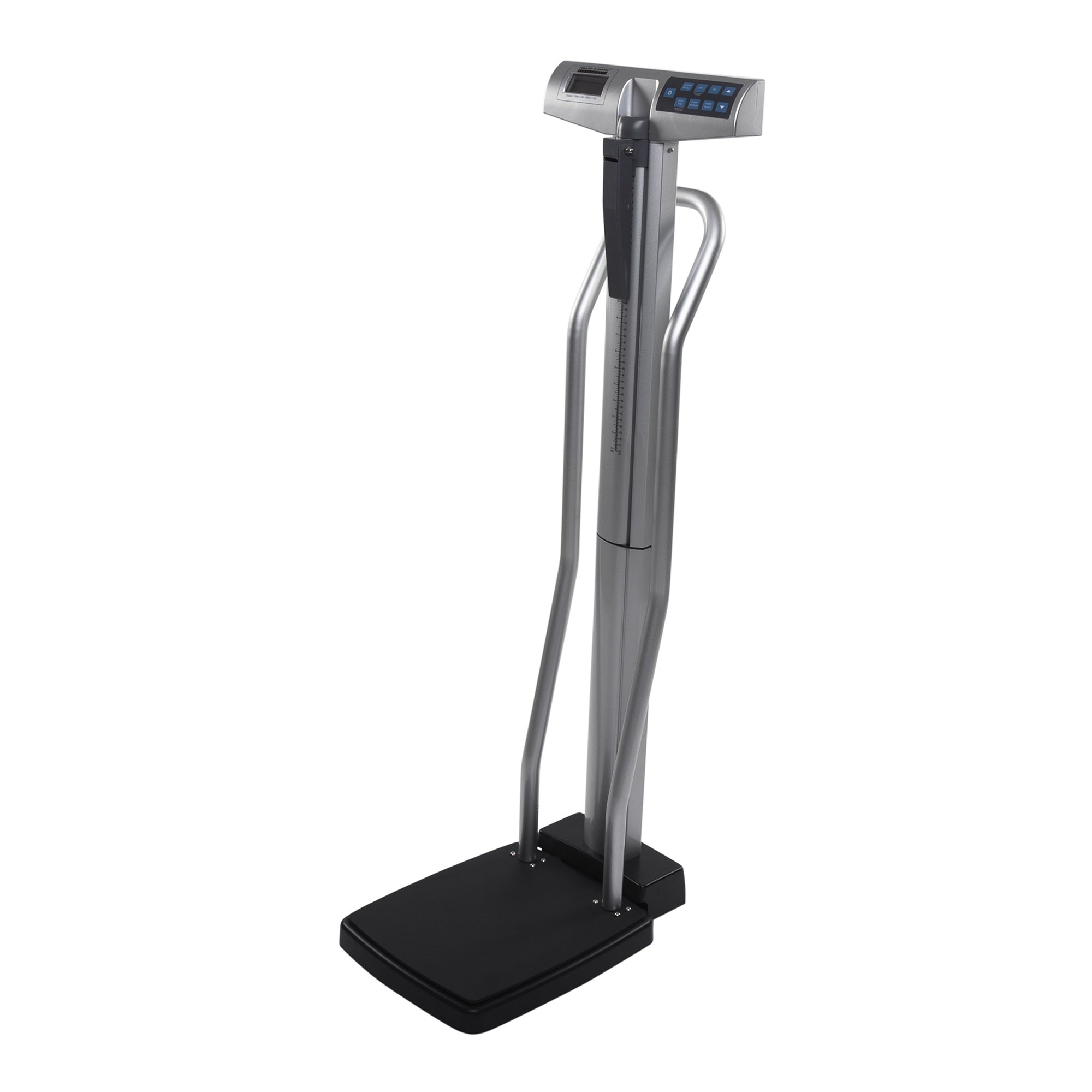 Physician Scale with Height Rod Health O Meter® Digital Display 660 lbs. / 300 kg Capacity Chrome / Gray Battery Operated