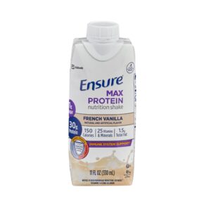 Oral Supplement Ensure® Max Protein Nutrition Shake French Vanilla Flavor Liquid 11 oz. Reclosable Carton