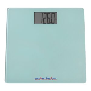 Floor Scale SmartHeart Digital Display 438 lbs. / 199 kg Capacity Gray Battery Operated