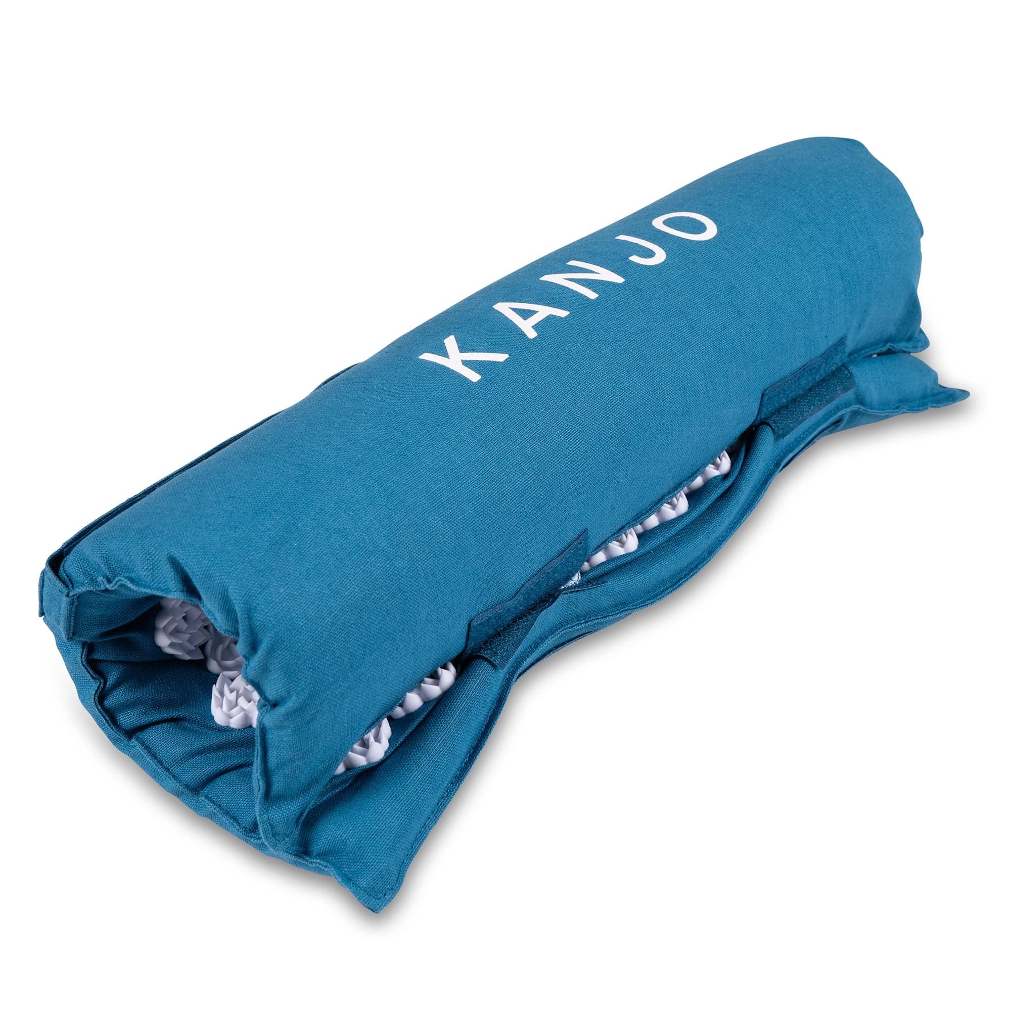 Kanjo Acupressure Foot Mat Sapphire / White Cotton-Linen Fabric / Memory Foam / Plastic 14 X 16 Inch