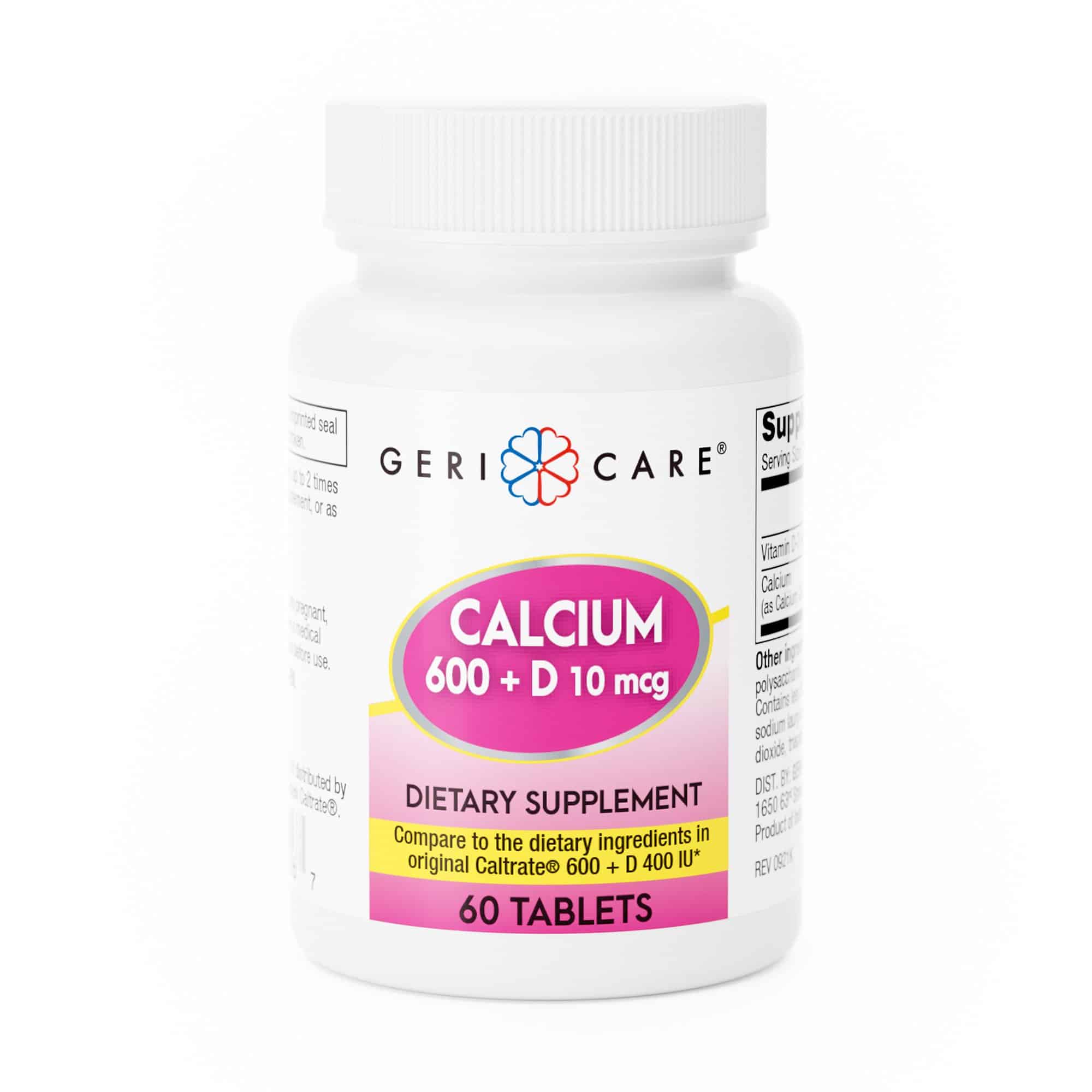 Joint Health Supplement Geri-Care® Calcium / Vitamin D 600 mg - 400 IU Strength Tablet 60 per Bottle