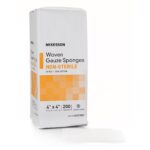 Gauze Sponge McKesson 4 X 4 Inch 12-Ply NonSterile 200 per Pack