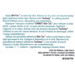 Skin Barrier Wipe Skin Tac™ 78 to 82% Strength Isopropyl Alcohol Individual Packet NonSterile directions