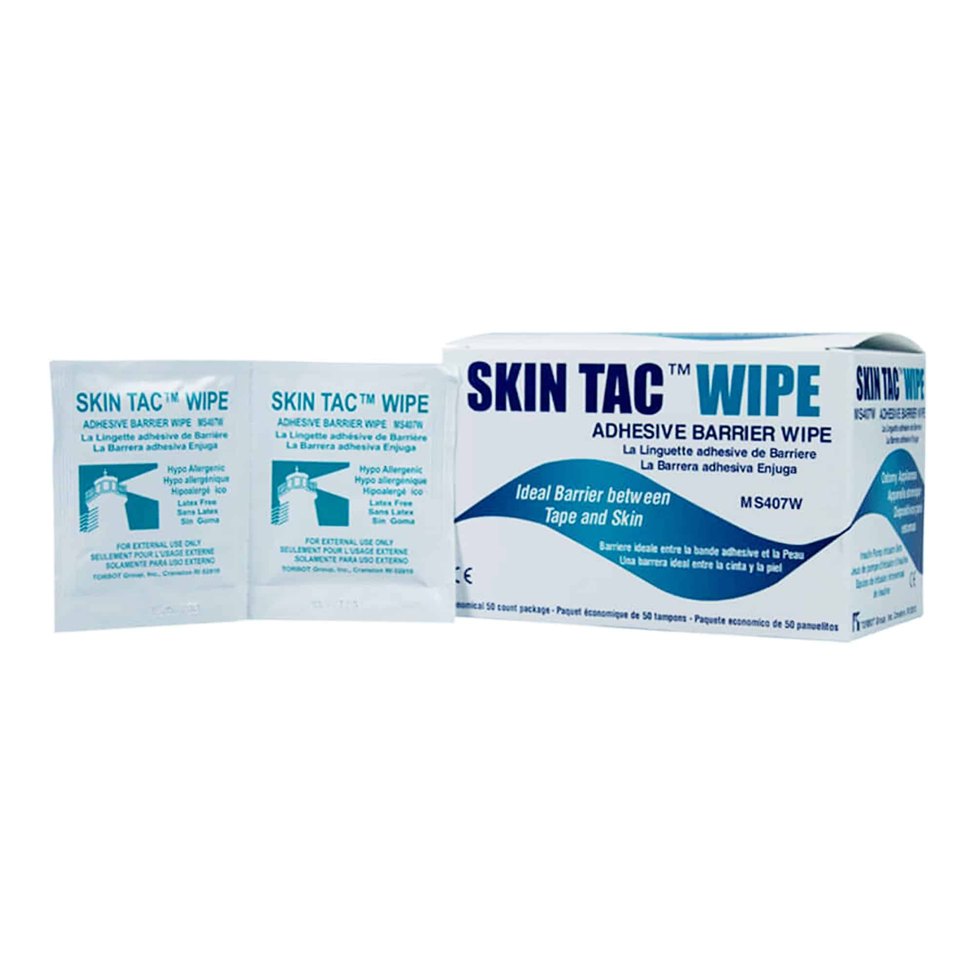 Skin Barrier Wipe Skin Tac™ 78 to 82% Strength Isopropyl Alcohol Individual Packet NonSterile