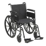 Lightweight Wheelchair drive™ Cruiser III Dual Axle Full Length Arm Elevating Legrest Black Upholstery 20 Inch Seat Width Adult 350 lbs. Weight Capacity