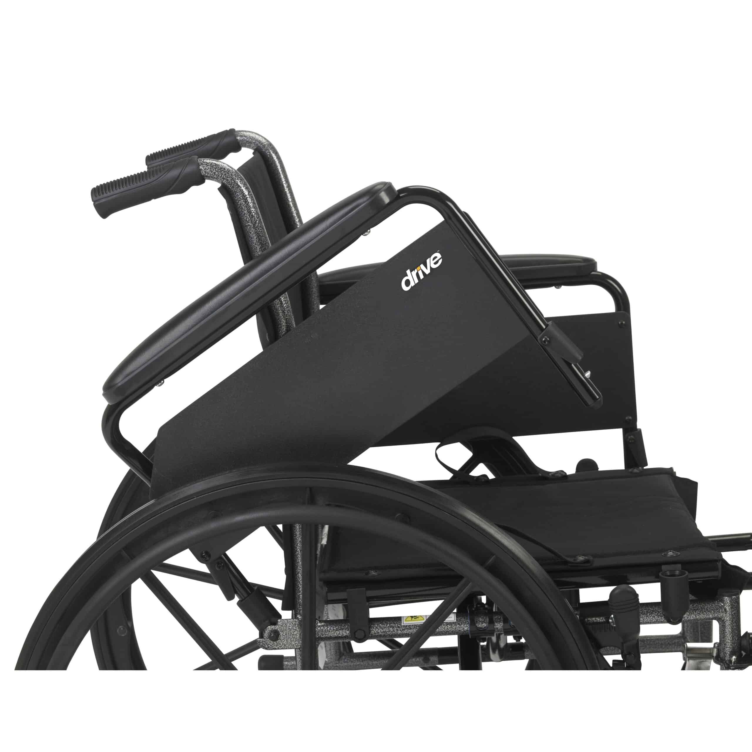 Lightweight Wheelchair drive™ Cruiser III Dual Axle Full Length Arm Elevating Legrest Black Upholstery 20 Inch Seat Width Adult 350 lbs. Weight Capacity