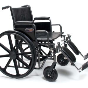 Bariatric Wheelchair Traveler® HD Heavy Duty Dual Axle Full Length Arm Swing-Away Footrest Black Upholstery 24 Inch Seat Width Adult 500 lbs. Weight Capacity