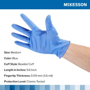 Exam Glove McKesson Confiderm® 3.5C NonSterile Nitrile Standard Cuff Length Textured Fingertips Blue Chemo Tested