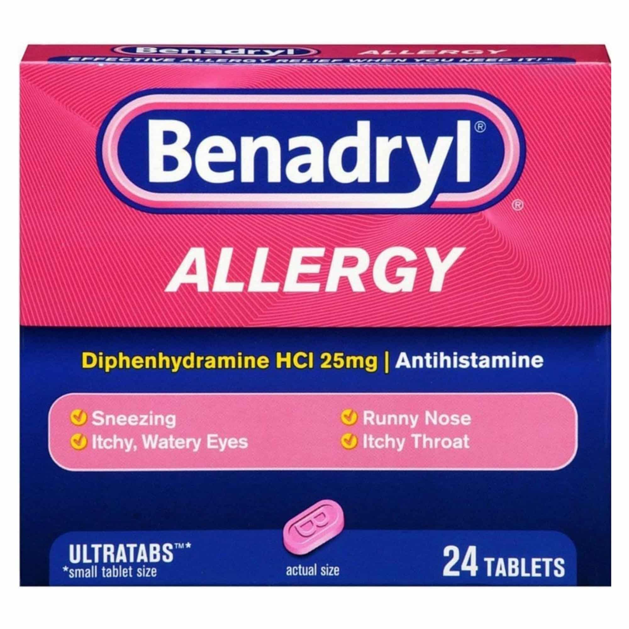 Allergy Relief Benadryl® 25 mg Strength Tablet 24 per Box