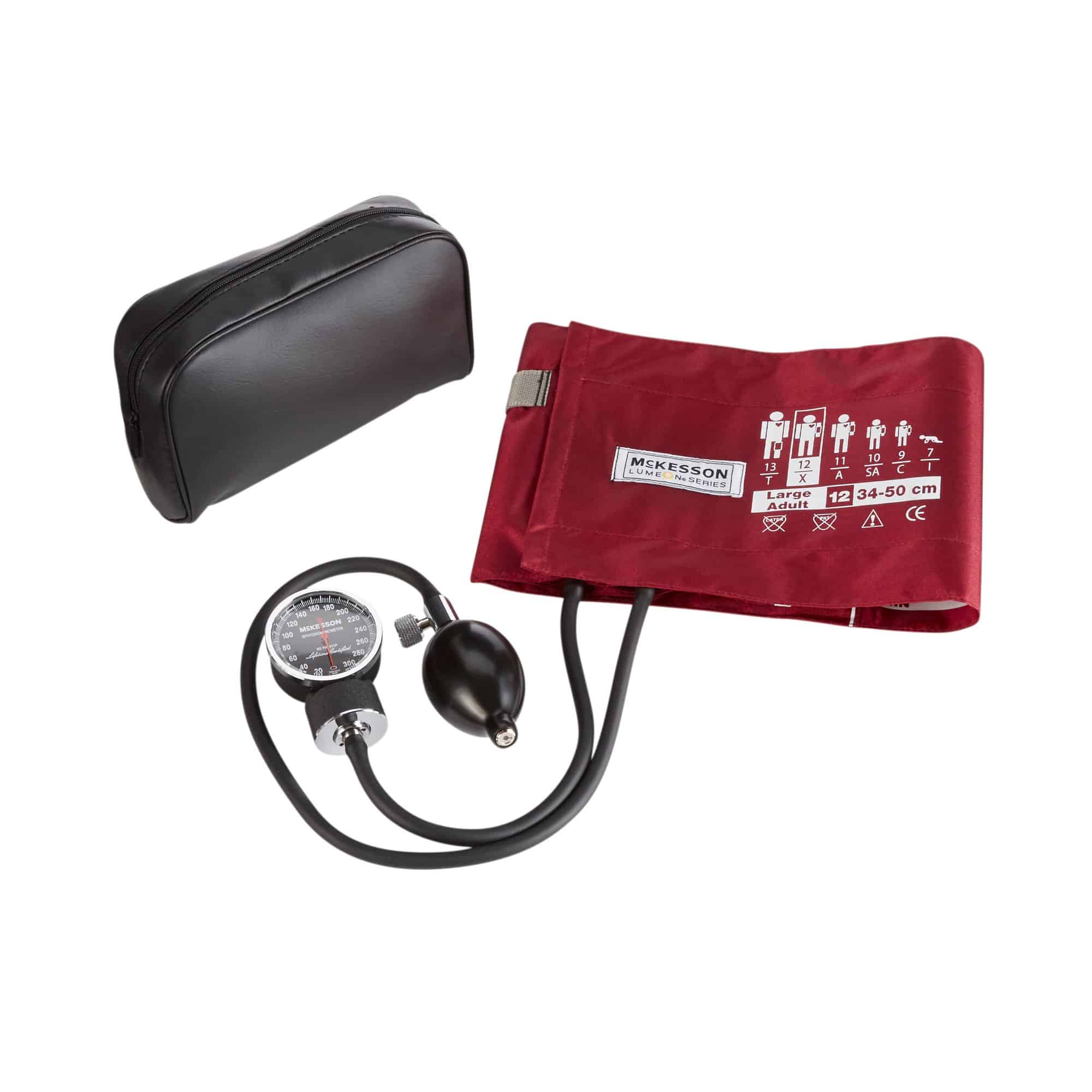 Aneroid Sphygmomanometer Unit McKesson LUMEON™ Large Adult Cuff Nylon Cuff 34 - 50 cm Pocket Aneroid