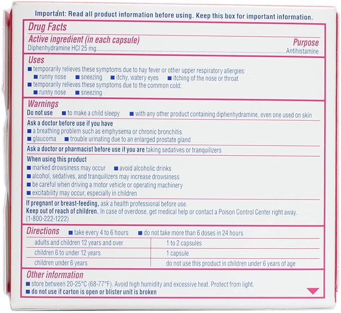 Benadryl Allergy Relief ® 25 mg Gelcap 24 per Bx