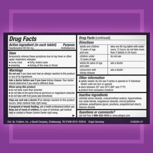 Allegra®12 hour Allergy Relief 60 mg Tablet 12 per Box