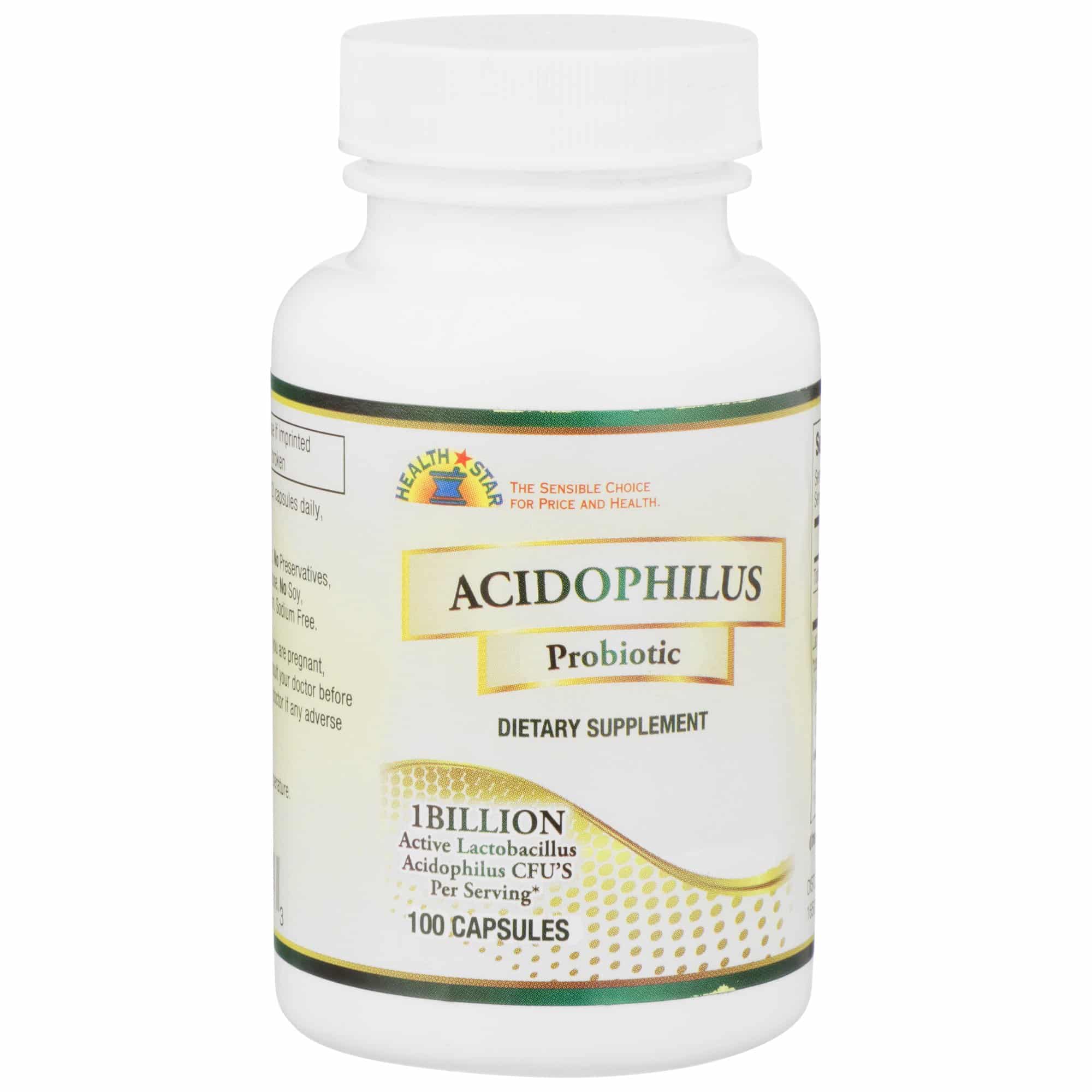 Probiotic Dietary Supplement Health Star 100 per Bottle Capsule