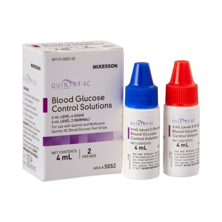 Blood Glucose Control Solution McKesson Quintet AC® 2 X 4 mL Level 2 & 4