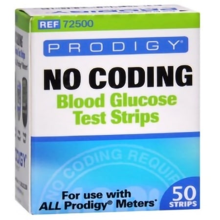 Blood Glucose Test Strips Prodigy® 50 Strips per Pack