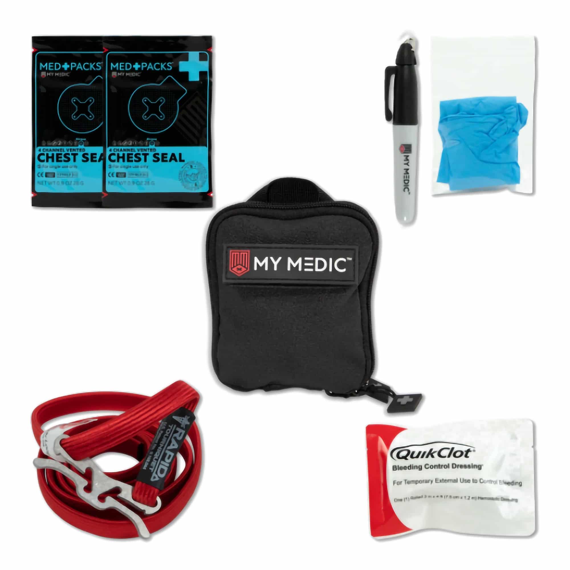 First Aid Kit My Medic™ Everyday Carry Black Rubber Case