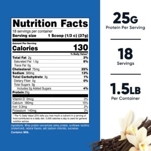Oral Supplement Nutricost Whey Protein Concentrate Vanilla Flavor Powder 1.5 lb. Canister